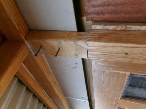 Incomplete timber connection observed during a building-defect inspection